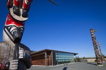 The totems outside the Gathering Place