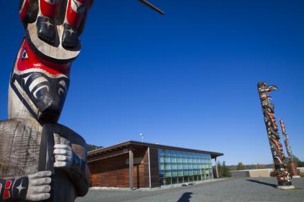 Three totems at the Gathering Place