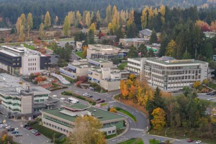 Aerial view of VIU's Nanaimo campus